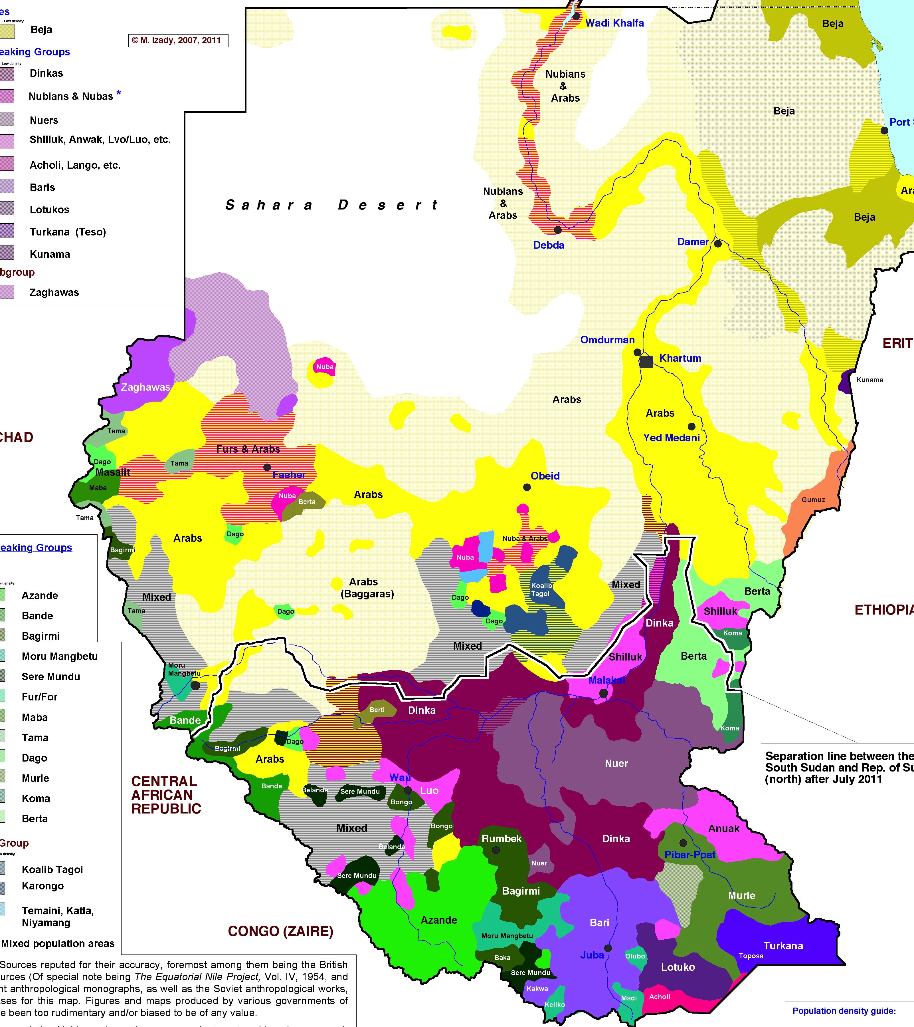 Ethnic Map Of Sudan 109