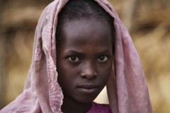 A girl who is a target for rape in Darfur