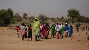 A-photo-released-by-the-United-Nations-and-African-Union-Mission-in-Darfur-UNAMID-shows-Sudanese-internally-displaced-women-and-children-in-Fanga-Suk-northern-Darfur-earlier-in-2012.-AFP
