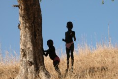 Shy children in the Nuba
