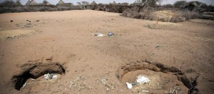 A looted matmorra, a hole used to keep grains during the dry season, in Tangarara, an abandoned village after government attacks.